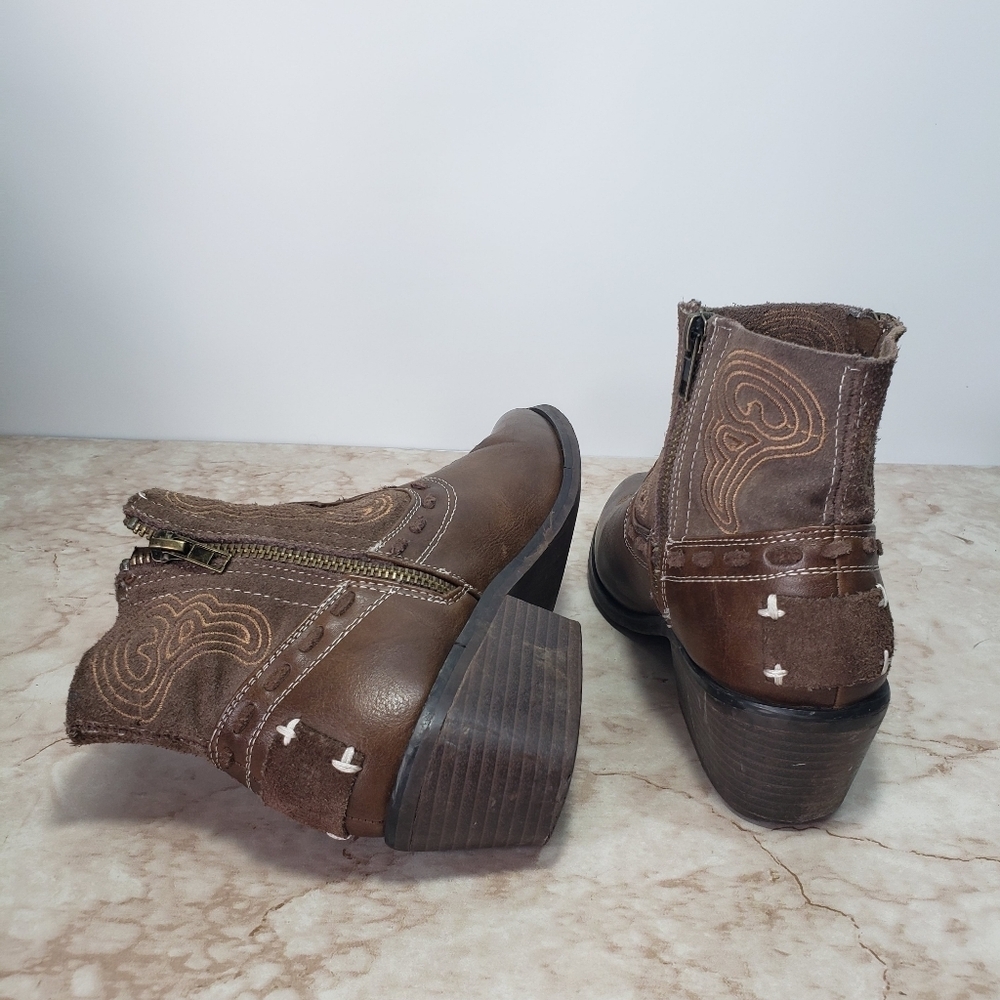 Brown Western Ankle Boots Coolway - Picture 7 of 9
